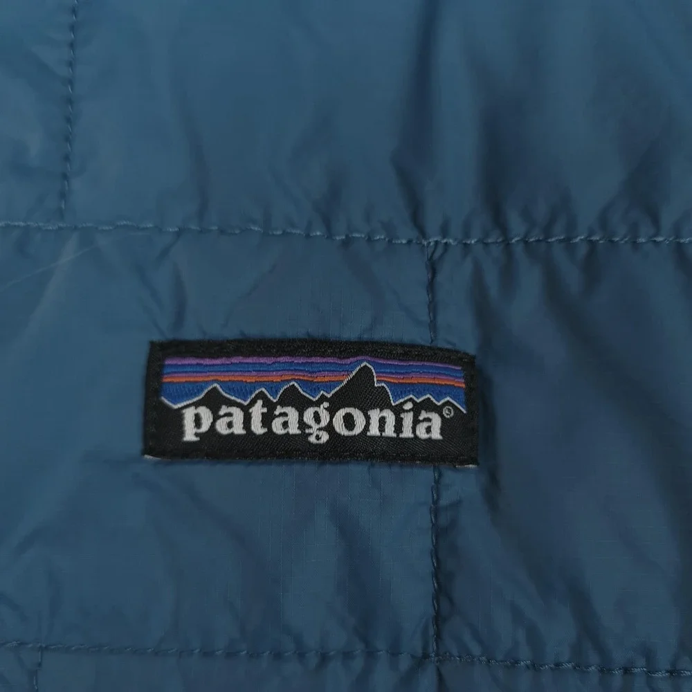 Patagonia Jacket Kids Small 7-8 Blue Nano Puff Brick Quilted PrimaLoft Insulated